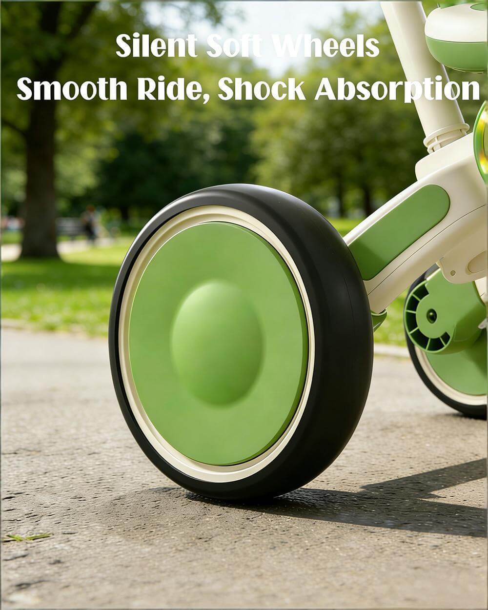 5-in-1 Toddler Tricycle with Music and Light Baby Stroller with Detachable Push Handle