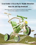 5-in-1 Toddler Tricycle with Music and Light Baby Stroller with Detachable Push Handle