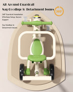 5-in-1 Toddler Tricycle with Music and Light Baby Stroller with Detachable Push Handle