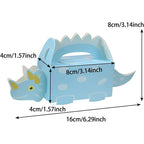 50pcs 3D Dino Candy Boxes with Handle Cute Dino Party Favor Boxes for Kids Birthday, Baby Shower