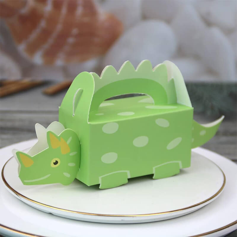50pcs 3D Dino Candy Boxes with Handle Cute Dino Party Favor Boxes for Kids Birthday, Baby Shower