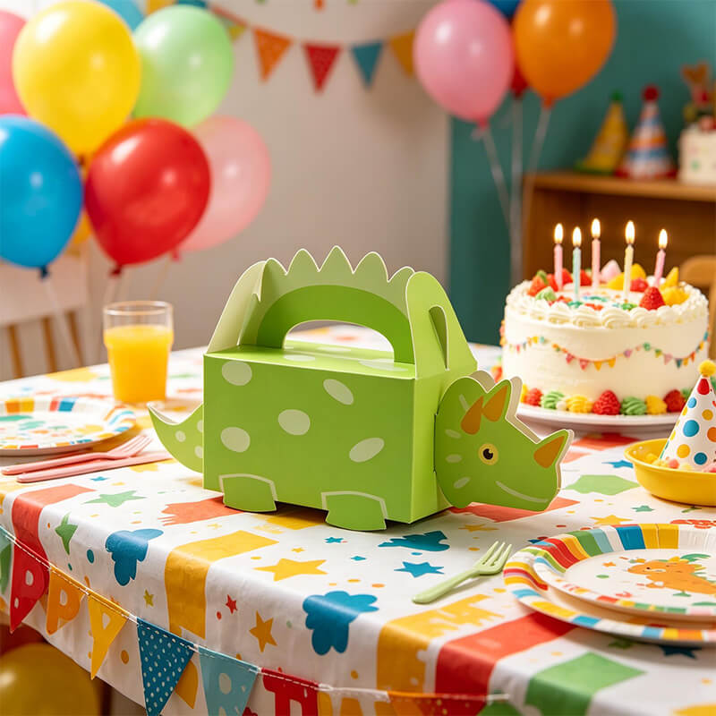 50pcs 3D Dino Candy Boxes with Handle Cute Dino Party Favor Boxes for Kids Birthday, Baby Shower