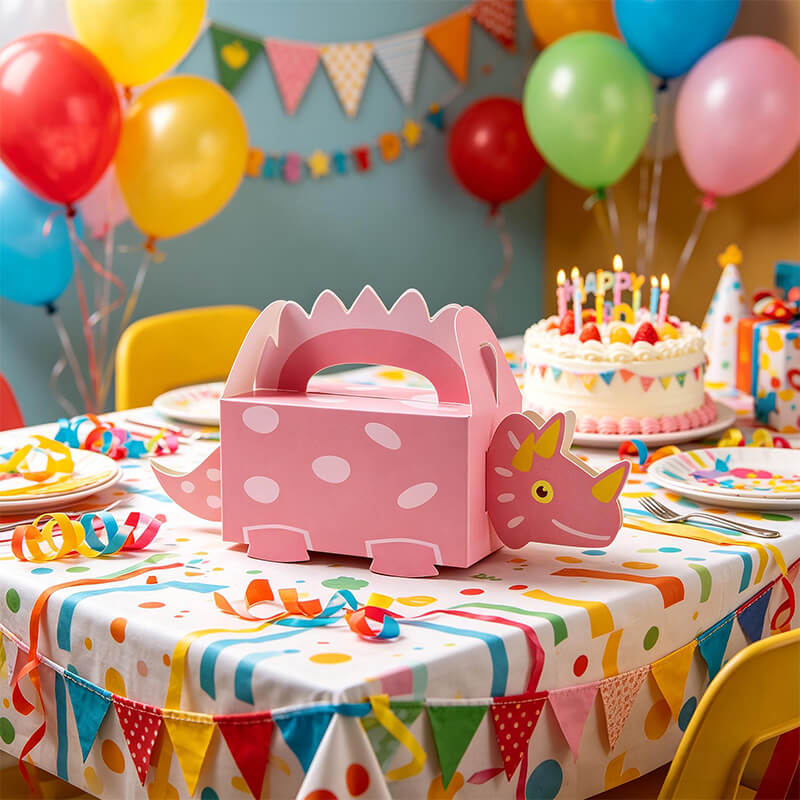 50pcs 3D Dino Candy Boxes with Handle Cute Dino Party Favor Boxes for Kids Birthday, Baby Shower