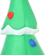 7.5ft Christmas Inflatable Toy with LED Lights Santa Claus Driving a Fire Truck with Tree Outdoor Decoration