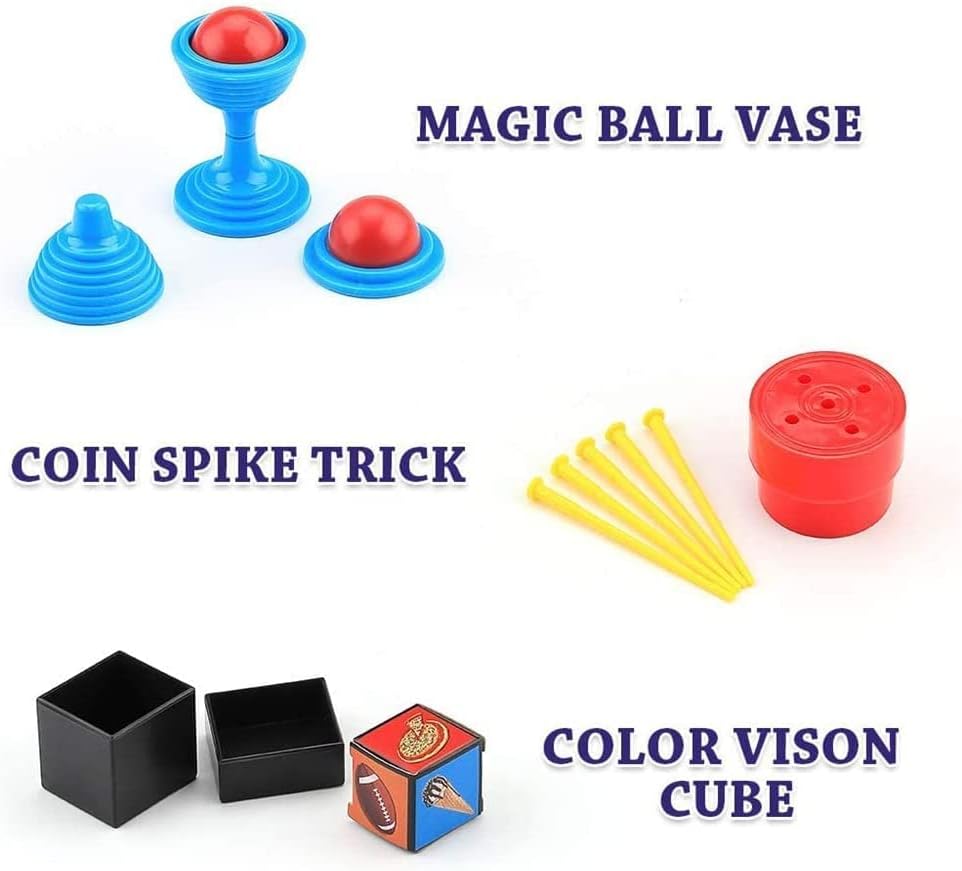 Magic Set with 65 Props Kids Magic Tool Kit For Boys and Girls Family Party interactive toys