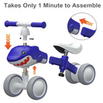 Toddler Balance Bike Shark Bike 4 Wheels No Pedal Ride-on Toys For Boy Girls