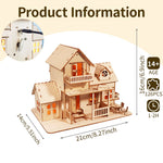 3D Wooden Puzzle Set Music Box with Light DIY Craft Kit Holiday Gifts