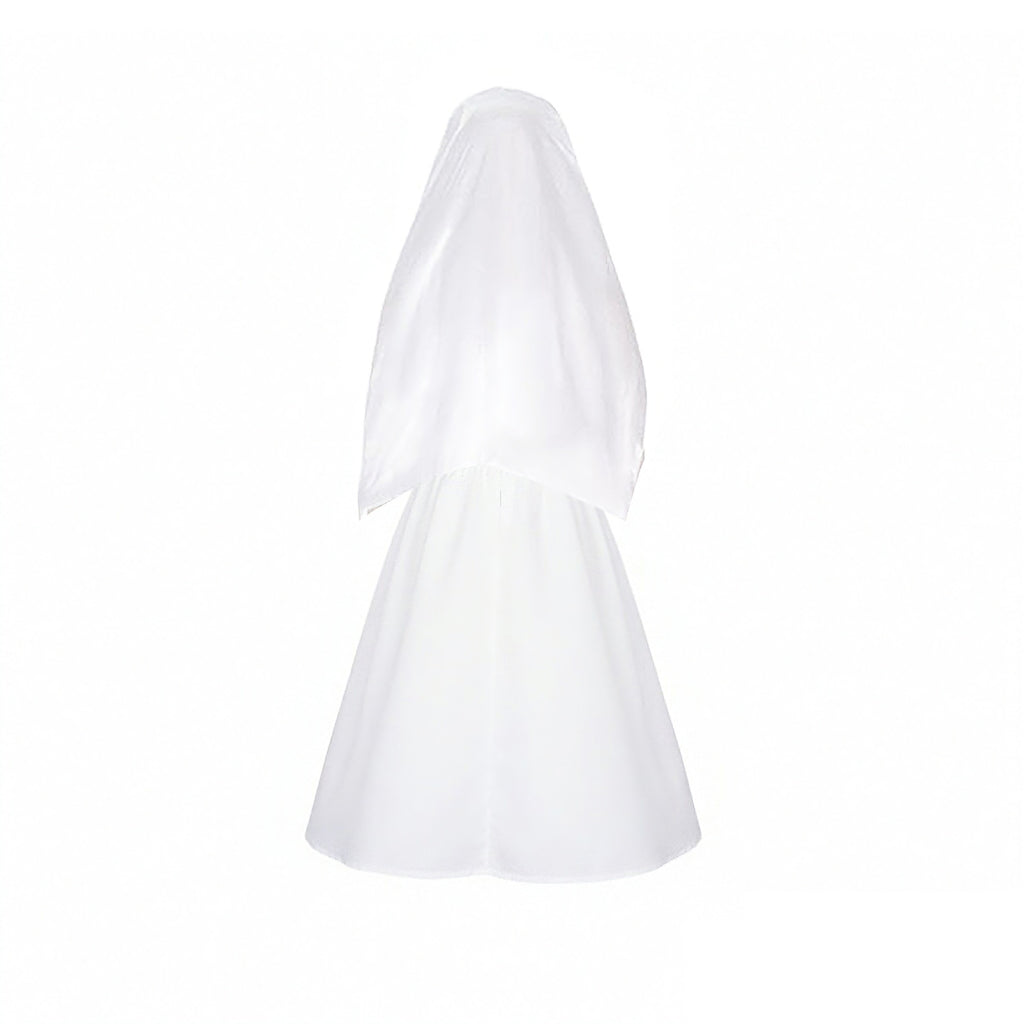 Lucy Wedding Dress White Gown with Veil Set Vault Dweller Costume for Cosplay Party