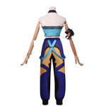 Pop Star Costume Blue Cosplay Suit Tops Pants ans Accessories Full Set for Kids Adults