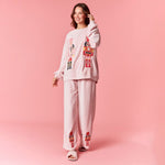 Women Holiday Christmas Pajamas Warm Pullover Sweatshirt and Pants for Xmas Party
