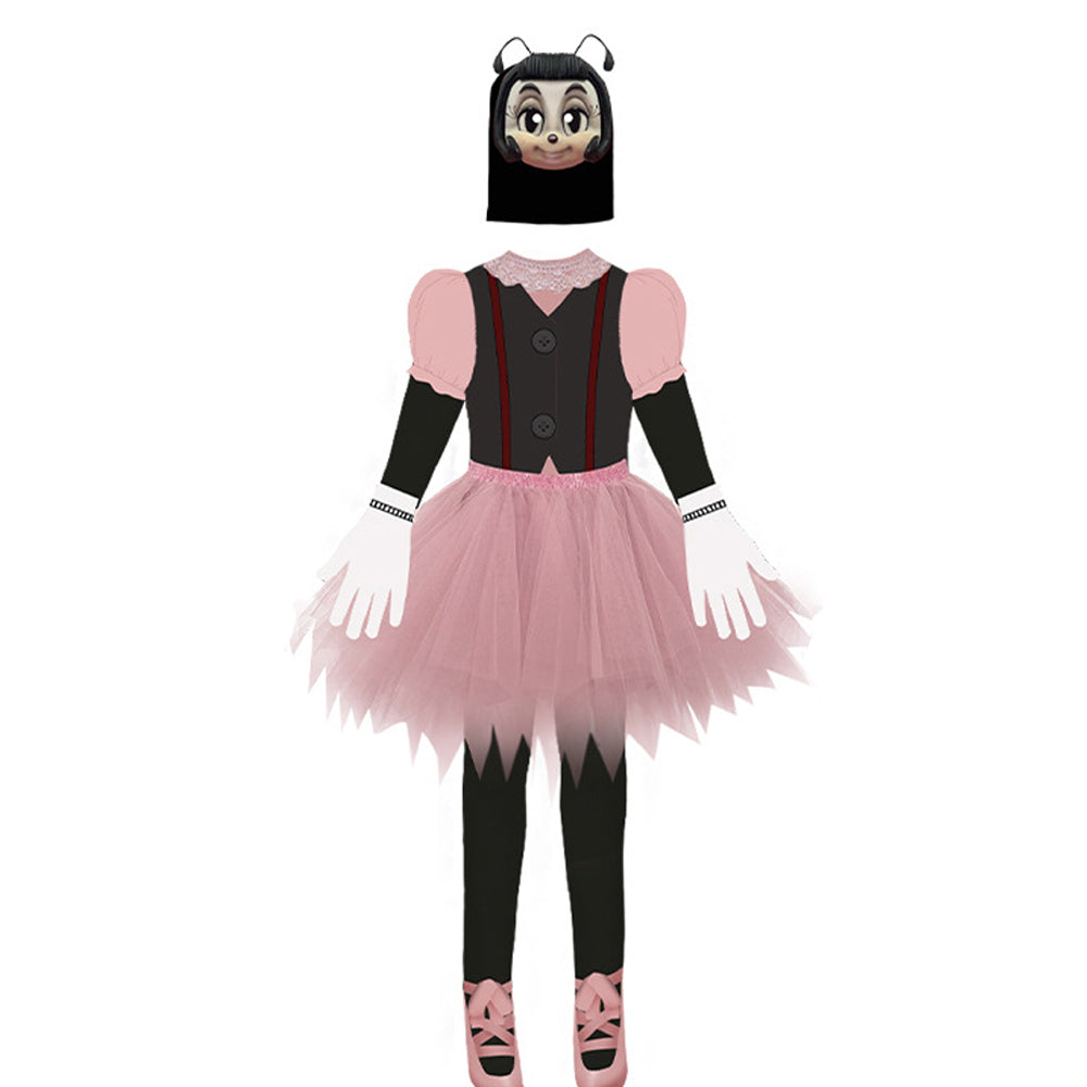 Kids 2024 Movie If Blossom Costume Pink Butterfly Jumpsuit Mini Tutu Dress and Helmet for Cosplay