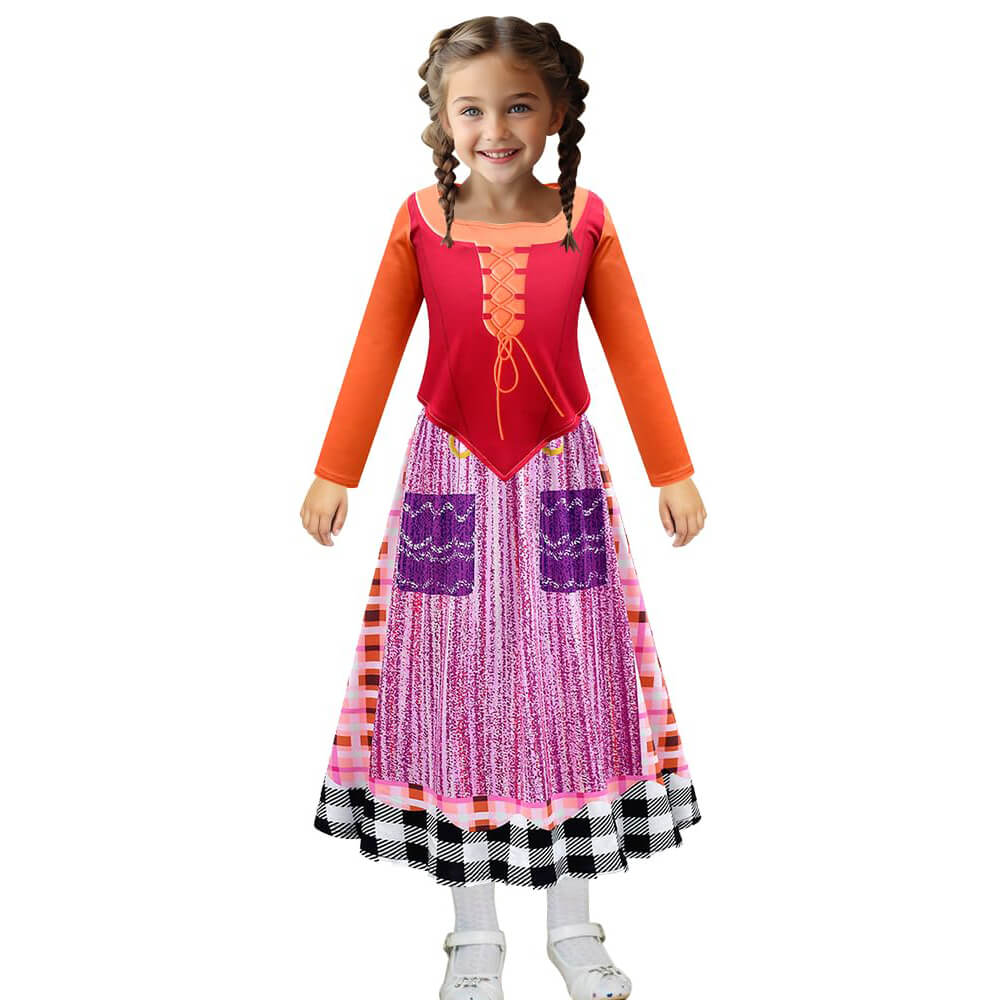 Mary Sanderson Costume Hocus Pocus Sanderson Sisters Cosplay Outfit Witch Suit for Halloween