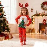Kids Christmas Pajamas with Socks and Headband Xmas Holiday Outfit for Boys Girls