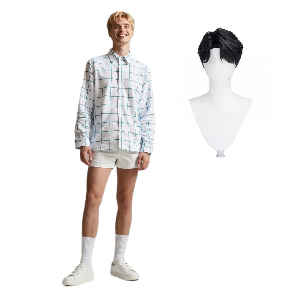 Mens Jinu Shirt Pop Star Jinu Classic Plaid Shirt for Daily Wear Cosplay