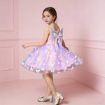 Girls Glow Party Dress Light Up Butterfly Tulle Gown with 3D Wing Sparkly Fairy Costume with Colorful Lights