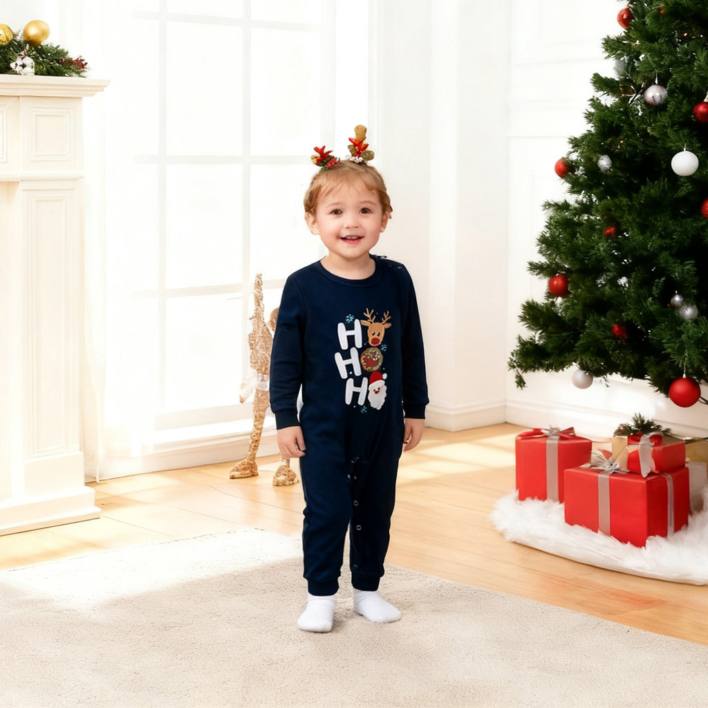 Family Matching Pajamas Set Christmas Navy Plaid Sleepwear for the Whole Family