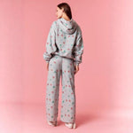 Ladies Christmas Pajamas Hooded Sweatshirt with High Waist Wide Leg Pants for Daily Wear