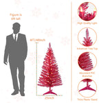 4ft Pink Christmas Tree Table Mini Artificial Tree with 50 Lights Sturdy Stand