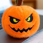 5pcs Halloween Plush 3.94'' Pumpkin Keychain Soft Stuffed Bag Charm Pendant with Funny Facial Expressions