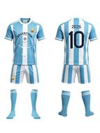 Argentina Jersey Albiceleste 10 Soccer Kit with Shorts Socks and Cheering Props for Soccer Matches