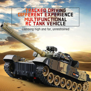 9CH Remote Control Tank 2.4G Tracked Tank 360° Rotating Turret with Light Sound Effects