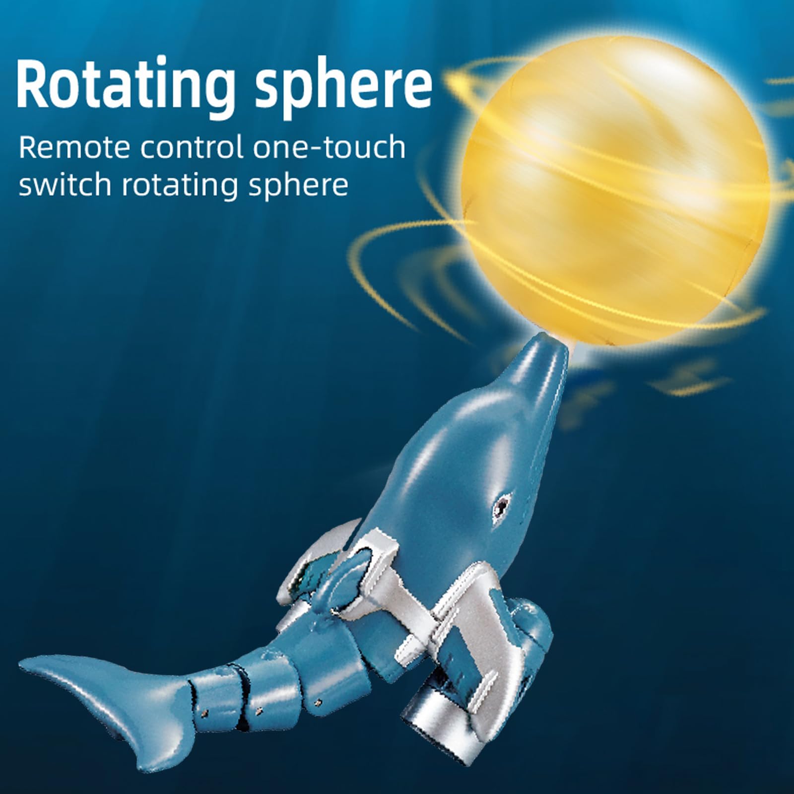 2.4G Waterproof RC Dolphin With Spinning Ball Double Propeller Tail Swing Dolphin Water Toys