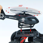 Six-wheel RC Off-road Truck 1/14 Electric Climbing Vehicle With Removable Helicopter For Kids