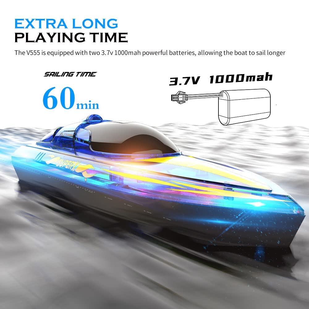 Remote Control Speedboat 15KM/H Waterproof Electric Colorful Boat Water Toy For Kids