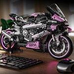 Motorcycle Building Blocks Kit Racing Motorcycle Model Desk Ornament for Kids and Adults