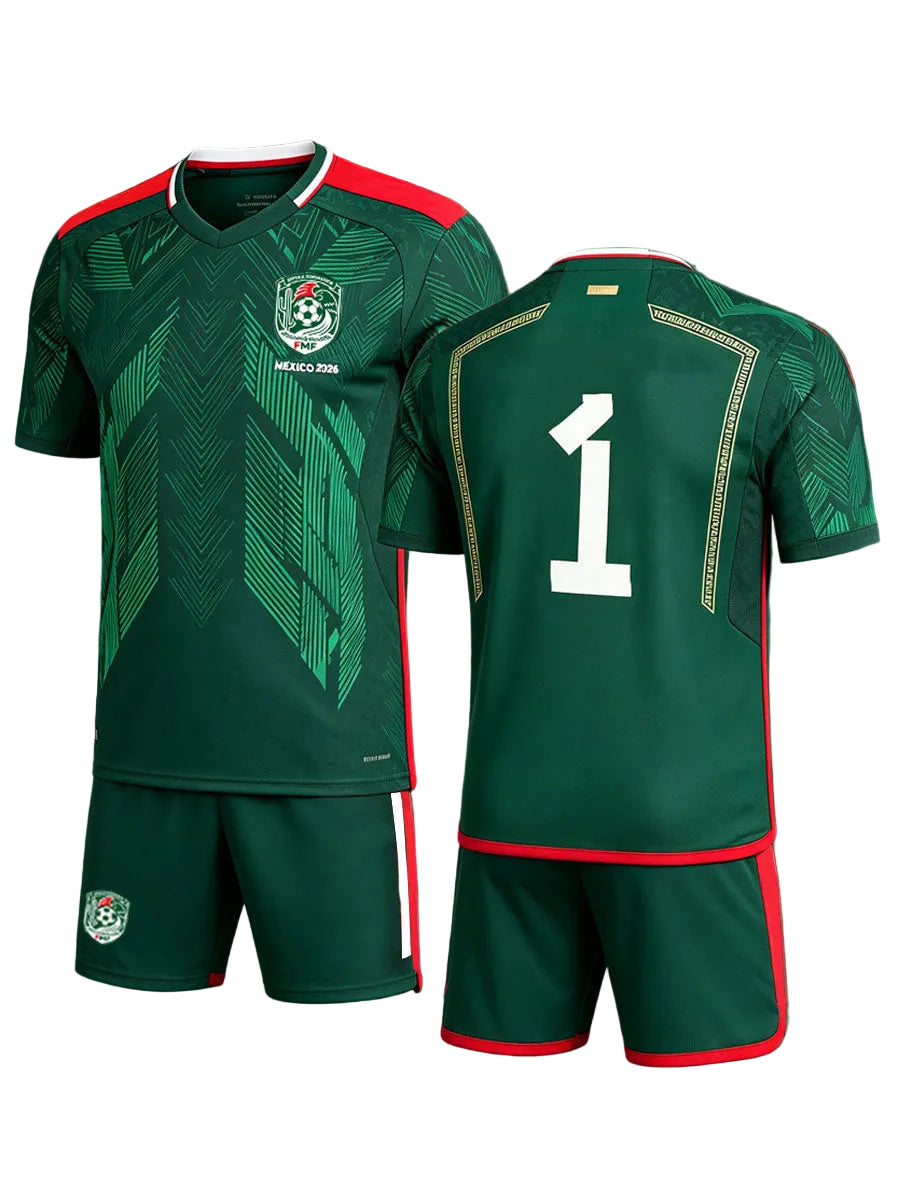 Mexico Soccer Jersey Shirts Shorts Socks and Sling Bag Soccer Fan Cheering Kit for Game Day Party Supplies