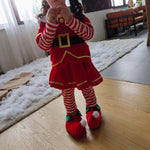 Kids Santa Claus Costumes 5pcs Red Christmas Cosplay Outfit Boys Girls Holiday Suit