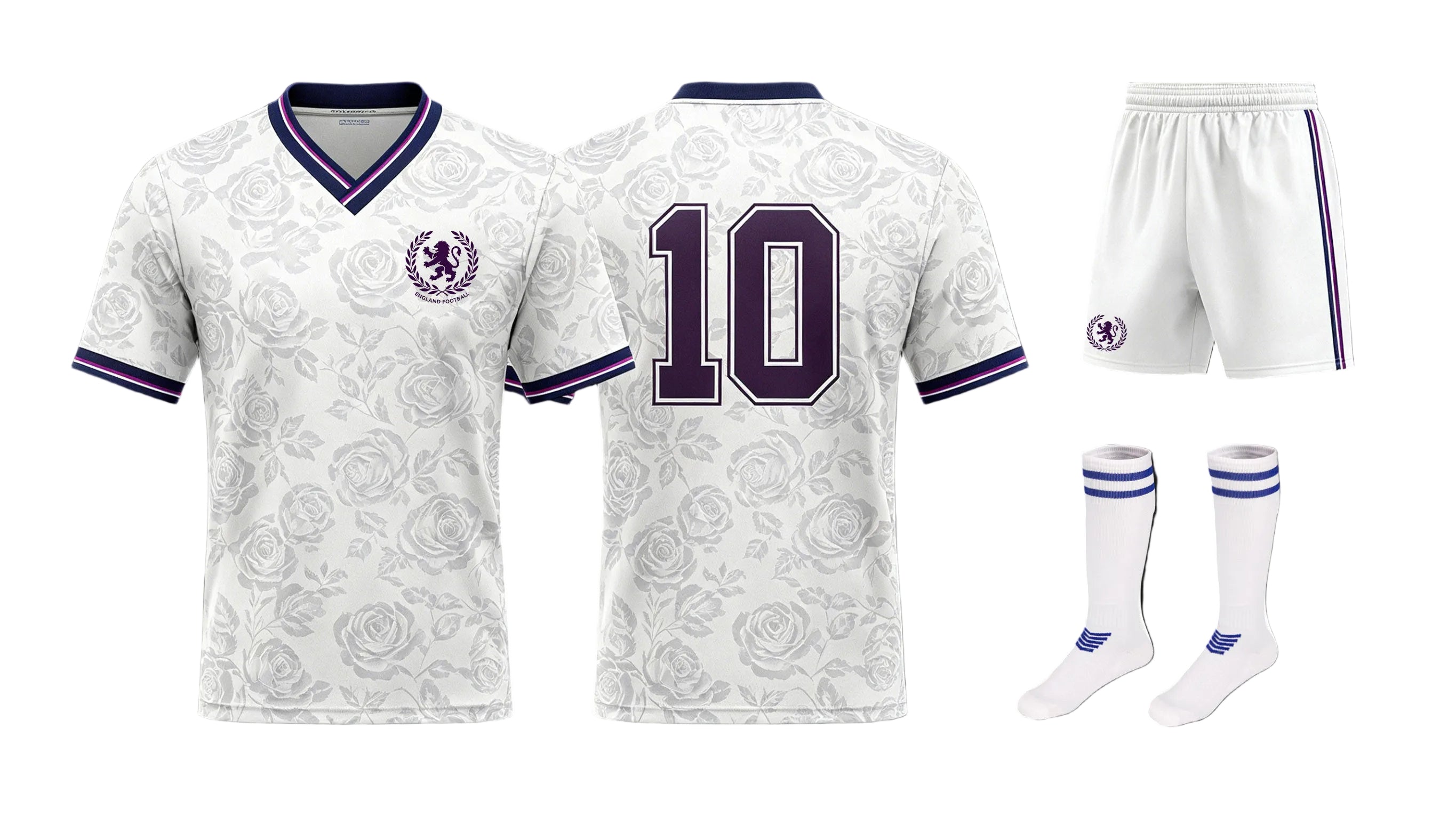 English Football Jersey Matching Dad and Son White Rose Soccer Jersey Set for 2026 Global Events