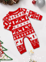 Matching Family Christmas Pajamas Red Festive Loungewear Causal Tops and Pants