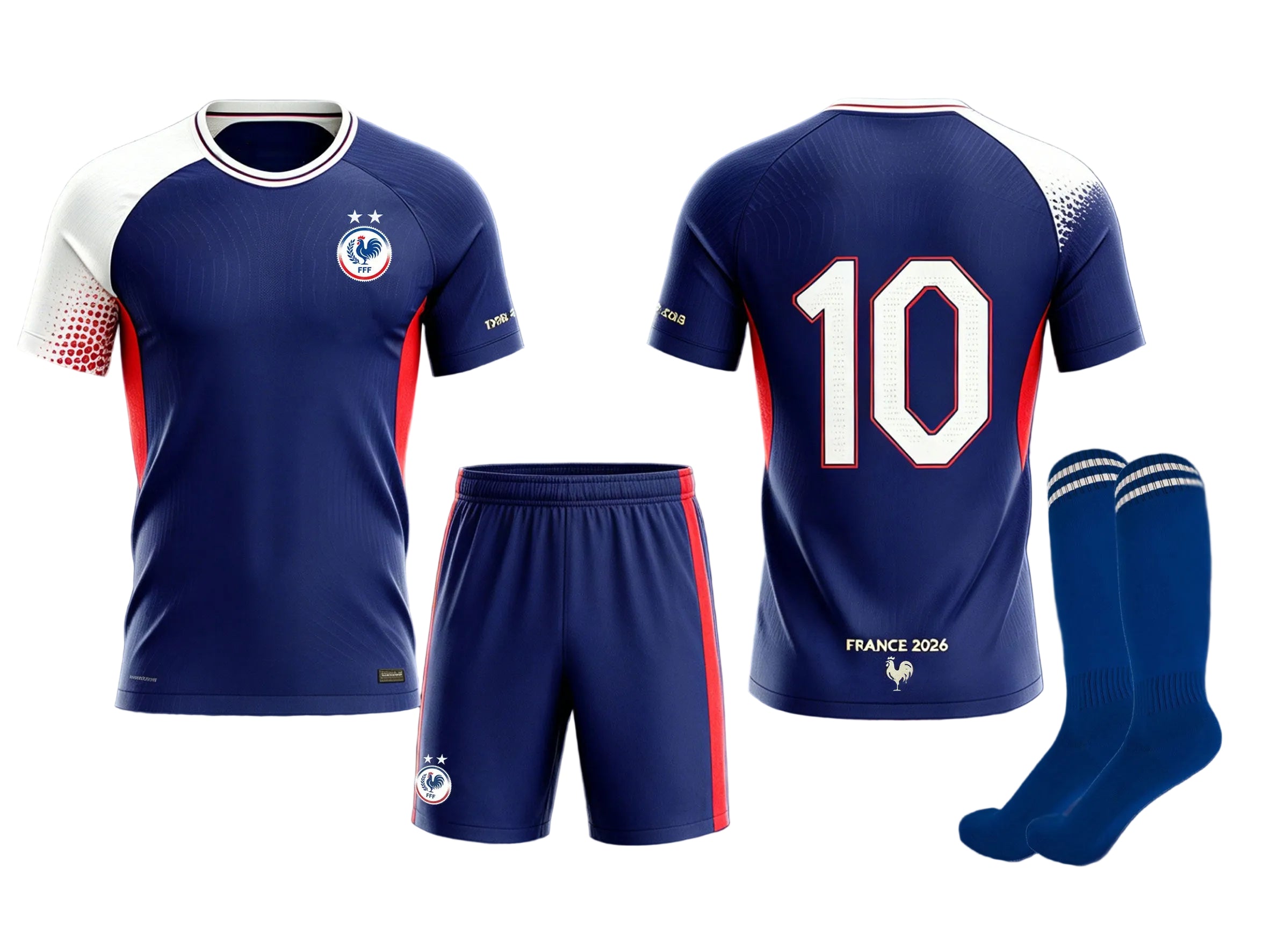 France Soccer Team Jersey Matching Father and Kids Navy Breathable Football Uniform for 2026 Stadium Cheering