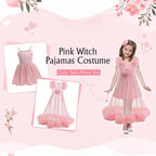 Girls Glinda Dress Good Witch Pink Princess Flowered Ruffled Tulle Gown with Camisole Slip