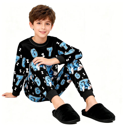 67 in Steal A Brainrot Costume Six-Seven Pajamas Set Long-Sleeve Tops Pants Soft Comfortable Sleepwear for Boys Girls
