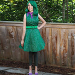Adult Disgust Costume Green Sleeveless High Waist Dress Full Set Women Disgust Cosplay Outfit