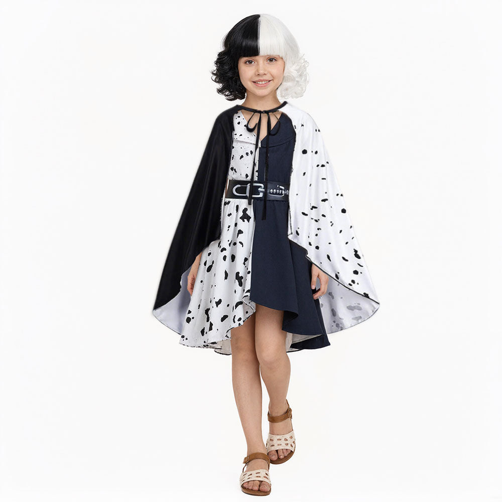 Kids Iconic Black White Costume Fashion Party Carnival Dress Girls Halloween Costume