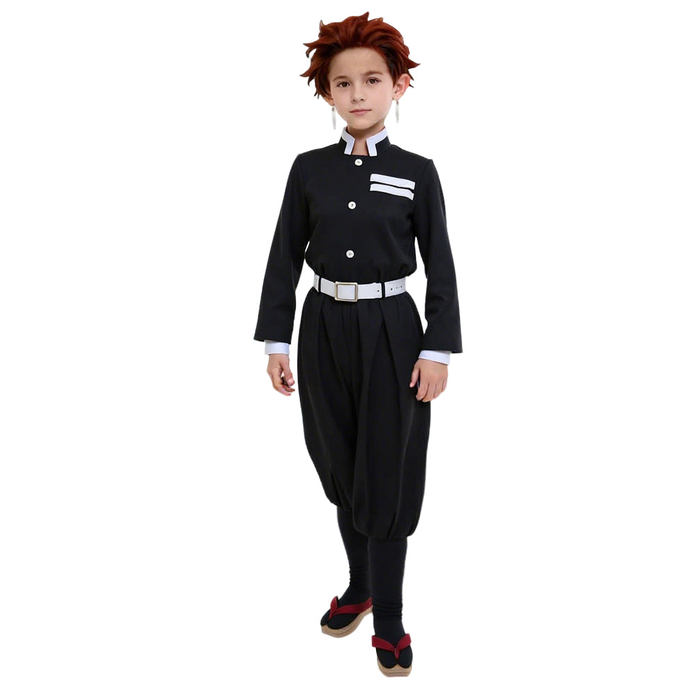 Black Pillar Corps Costume Kids Adult Cosplay Black Outfit Full Set 3pcs Uniform Suit