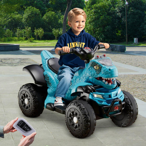 12V Remote Dinosaur Ride-on Car Toddler Electric Dino ATV 4-wheel Dual Drive Parental Remote Control Electric Car