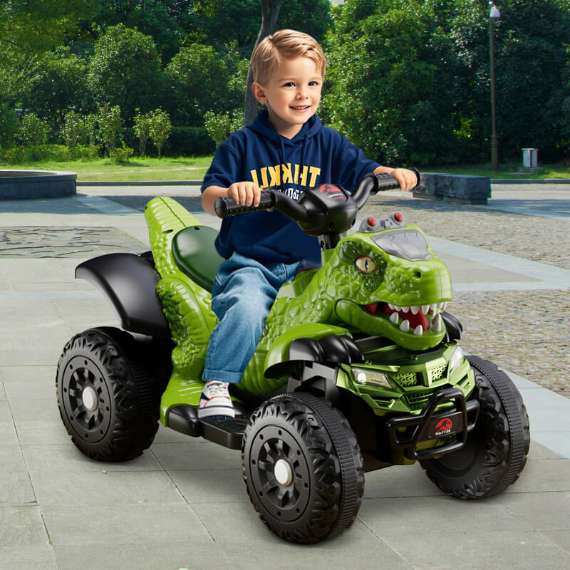 12V Dinosaur Ride-on Car Dual Drive ATV Electric Ride On Toys for Boys and Girls