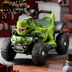 6V Dinosaur Ride-on ATV Kids Electric Car 4-Wheel Off-road Vehicles with LED Lights & Music