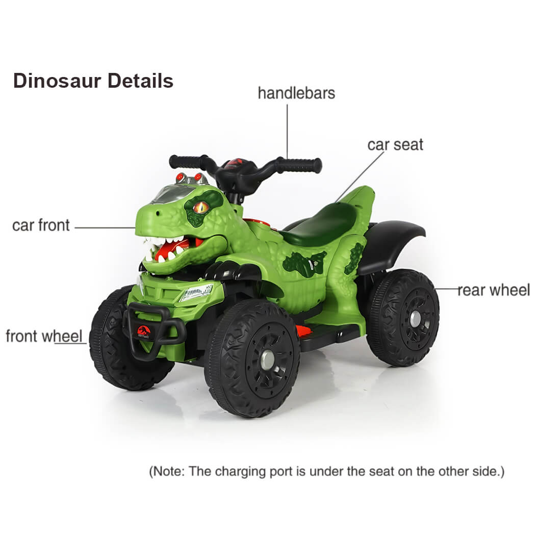 Toddler 12V Dinosaur Ride-on Car 4-wheel Dual Drive ATV Parental Remote Control Electric Car