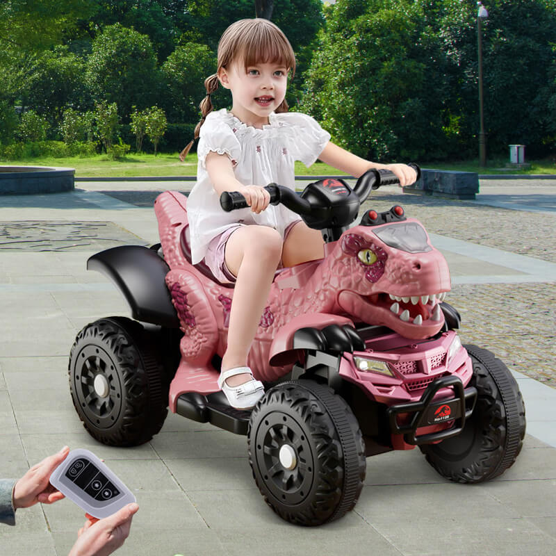 Toddler 12V Dinosaur Ride-on Car 4-wheel Dual Drive ATV Parental Remote Control Electric Car
