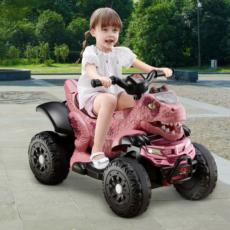 12V Dinosaur Ride-on Car Dual Drive ATV Electric Ride On Toys for Boys and Girls