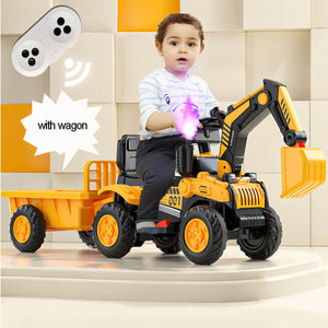 2.4G RC Excavator 6V Electric Excavator Kids Spray Ride-on Toys Outdoor Indoor With Light & Music