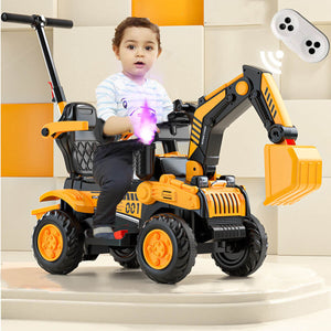 2.4G RC Excavator 6V Electric Excavator Kids Spray Ride-on Toys Outdoor Indoor With Light & Music