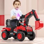 6V Electric Excavator Kids Water Spray Ride-on Toys Outdoor Indoor Excavator Car With Light & Music