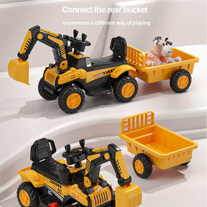 2.4G RC Excavator 6V Electric Excavator Kids Spray Ride-on Toys Outdoor Indoor With Light & Music