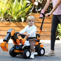6V Electric Excavator Ride On Toy Adjustable Guardrail and Seatbelt Excavator with Music Light